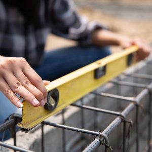 Close up of construction worker in construction site